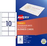 AVERY Matt Leathergrain Finish Business Cards for Inkjet Printers, 90 x 52 mm, 200 Cards, 200 g/m² (70450 / IJ39)