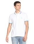 U.S. Polo Assn. Men's Cotton Half Sleeve Slim Fit Polo T-Shirts (Ustshf0139_White_XXL)