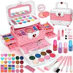 Kids Makeup Sets for Girls, Washable Girls Make Up Set Kids Toys, Real Kids Make Up Set, Childrens Makeup Set Girls Toys Presents, Christmas Birthday Gifts for Girls Age 4 5 6 7 8 9 10 11 Year Old