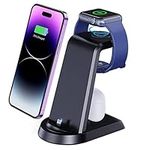 3 in 1 charging station for apple devices, wireless charger stand for Apple Watch Series 9/8/7/6/5/4/3/2/SE, charging station for iphone 14/13/12/11/Pro/Max/XS/XR/X/SE/8/7/6/5, AirPods Pro/3/2/1