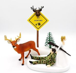 Wedding Humorous Camo Redneck Deer Hunter Hunting Cake Topper