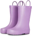 LONECONE premium Matte Todller Rain Boots (Lovely Lavender) - Rubber sole Non Slip Kids Rain Boots for Boys and Girls - 4 Big Kid