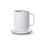 New Ember Temperature-Control Smart Mug 2, 295 ml, White, 1.5-hr Battery Life – App-Controlled Heated Coffee Mug – Improved Design