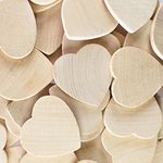 Super Z Outlet Round Heart Shaped Unfinished 1.3" Wood Cutout Circles Chips for Board Game Pieces, Arts & Crafts Projects, Ornaments (50 Pieces)