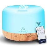 Miserwe 500ML Essential Oil Diffuser Adjustable Mist Mode and Waterless Auto Shut-Off with Wireless Remote, 7 LED Light Colors for Office Home Bedroom Living Room