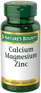 Nature's Bounty Calcium Magnesium & Zinc Caplets, Immune & Supporting Bone Health, 100 Count