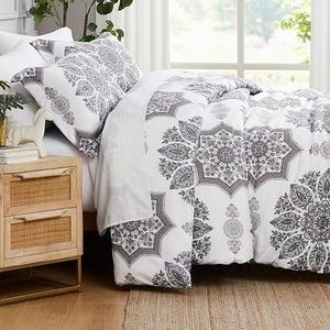 Southshore Fine Living, Inc. Oversized King/California King Duvet Cover Set Soft Premium Bedding with Zipper Closure Includes 1 Boho Duvet Cover and 2 Pillow Shams, Machine Washable, Infinity Grey