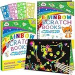 ZMLM Scratch Paper Art Notebooks - Rainbow Scratch Off Art Set for Kids Activity Color Book Pad Black Magic Art Craft Supplies Kits for Girls Boys Birthday Party Favor Game Christmas Toys Gift