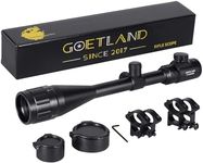 Goetland Rifle Scope 6-24x50 AOEG Red Green Illuminated Rangefinder SFP Ring Mounts for Air Gun Airsoft Crossbow Hunting Tactical Ar