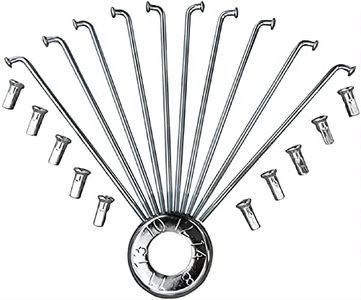 sunfedmiss 12G Electric Bicycle Spokes, 40Pcs 70-305mm J Bend Steel E-Bike Wheel Spokes with Nipples Bicycle Replacement Spokes Bike Repair Spokes Parts Accessories (Silver,150mm)