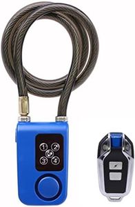 Mengshen Antivol De Vélo avec Télécommande, Alarme De Vibration Antivol avec Longueur De Câble De 80 CM, étanche IP55 pour VéLo Moto Porte Clôture Portail Scooter Poussette Bébé (Bleu)