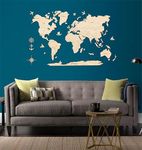 AD INFINITUM® 3D Wooden Wall Decor | Home Decor | Office Decor | a great gift for travelers | wall decor (Large (3x2 Feet), Beige)