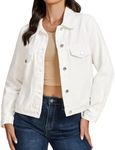 luvamia Ladies Cream White Jean Jacket Plus Size Cream White Denim Jacket Plus Size Cream White Jean Jacket Spring Jacket for Women 2025 Cute Jackets Cream White Size XX-Large US Size 20 to Size 22