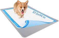 Skywin Dog Pad Holder Tray for 27.5 x 44 Inches Training Pads (Light Grey) - Easy to Clean and Store Perfect for Dog Potty Tray – Silicon Wee Wee Pad Holder, No Spill Pee Pad Holder for Dogs