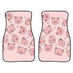 Amzbeauty Cute Pink Pigs Print Car Floor Mats All Weather Rubber Backing Non Slip Men Women Universal Front Automotive & Auto Floor Mats 2 Pcs Sets