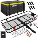 LWTURMRT 60"X21.6"X6" Hitch Cargo Carrier and Receiver Hitch Cargo Rack with Waterproof Cargo Bag(58"X20"X24"),Carrier Cargo Used Rust Resistant Baking Paint and Alloy Steel Material