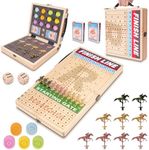 Silkchio 21 Inch Horse Racing Game, Solid Wood Folding Board Game with 11 Metal Horses, 2 Dice, 2 Decks of Playing Cards and 60 Pcs Poker Chips Set, for Friends Adults Family Party Game Night