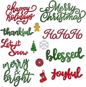 CHENGU 21 Pieces Christmas Die Cuts Words Cutting Dies Christmas Snowflake Tree Bell Snowman Gingerbread Cutting Dies for Christmas Scrapbooking Album Card Craft Making Supplies