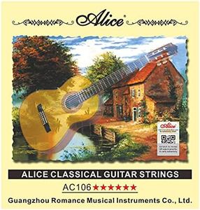 Nylon Classical Guitar Strings, Alice 3 Pack Classical Guitar String 6 Strings Set - Silver Plated Copper Alloy Winding - Nylon Core - Hard Tension 0285-044
