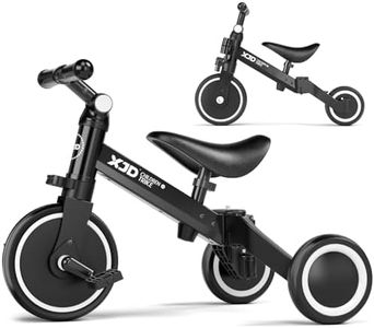 XJD 3 in 1 Toddler Balance Bike Trike for 1 2 Year Old 3 Wheel Kids Trike Tricycles Boys Girls (5 IN 1, Black)