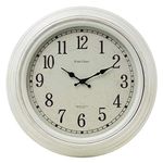 Kiera Grace Large Modern Emmerson Round Wall Clock, Non Ticking Battery Operated Wall Clock for Living Room/Bedroom/Office/Kitchen Wall Decor 20" x 20", White