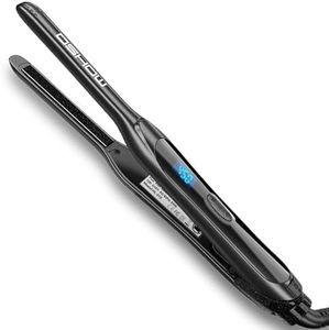 DSHOW Pencil Flat Iron, 3/10" Small Flat Irons for Short Hair, Pixie Cut & Bangs, Anti-Scald Mini Hair Straightener with Heat Protective Glove, Dual Voltage, Adjustable Temp 250-450℉, Auto Shut Off