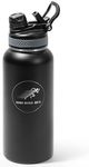 32 oz Stainless Steel Water Bottle - Double-Walled, Vacuum Insulated, Leak-Proof Travel Bottle with 2 Lids and Carry Pouch - Ideal for Men, Women, and Kids - Perfect for Sports and Everyday Use