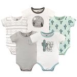 Yoga Sprout Baby Girls' Cotton Bodysuit, 5 Pack, Free Hugs, 9-12 Months