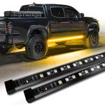 OPT7 Sidekick 86" Running Board Lights 2PCS LED Strips w/Sequential Amber Turn Signal, DRL, White Courtesy Light for Extended Crew Cab Trucks Pickup Trailer