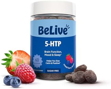 BeLive 5-HTP Gummies - 60 Ct I 5HTP Stress Relief Gummies for Better Sleep, Heightened Focus, Mood Booster & Stress Relief I Serotonin Booster for Adults, Vegan 5 HTP Supplement - Mixed Berries Flavor