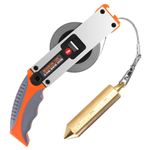 Cekegon Oil Gauging Tape, Explosion-Proof Sounding Tape Measure with Stainless Steel Ruler, 350g Brass Plumb Bob (15M/49ft)