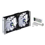 TITAN- 12V DC IP55 Waterproof Double Rack Mount Ventilation Cooling Fan with Timer and Speed Controller- TTC-SC20 (90mm)