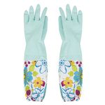 Long Arm Rubber Gloves Household Waterproof Washing up Gloves Latex Warm Lining Cleaning Gloves for Pond Gutter Drain Cleaning