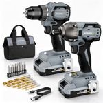 WORKPROX 20V Cordless Drill & Impact Driver Combo Kit with 2 Batteries