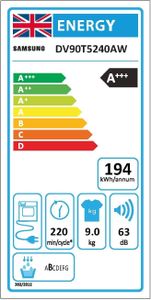 Samsung 9kg Heat Pump Dryer – Series 5+ Energy Efficient Laundry