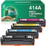 GREENSKY Compatible Toner Cartridge Replacement for HP 414X W2020A W2021A W2022A W2023A for Color Laserjet Pro MFP M479fdw M479fdn M454dw M454dn M479 Printer Ink(Black Cyan Yellow Magenta)