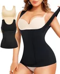 Gotoly Women's Waist Cincher Tummy Control Shapewear Compression Vest Invisible Body Shaper(Black/Beige,Medium)