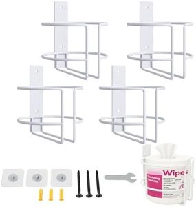 Wall Mount Wipes Holder & Dispenser -4 Pack- Rustproof Bathroom & Kitchen Organizer with 3M Adhesive or Screws, Fit for Clorox, Lysol, Baby & Pet Wipes – No-Drill Space-Saving Wall Rack