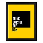 Interio Crafts Synthetic Wood Think Outside The Box Framed Posters - Black 12 x 8 Inches Frame, Pack of 1