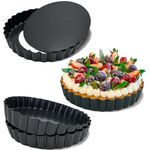 Urxirha 4 Pack 5-Inch Tart Pans with Removable Bottom, Nonstick Quiche Pan Fluted Pie Pans for Baking Treats, Pie, Quiches, Tartlets