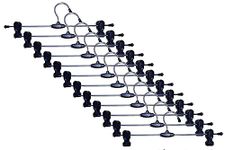 Blendmix Stainless Steel Hangers | Pack of 24 | Plastic Adjustable Non Slip Clips |Space Saving Swivel Hook | Cloths Pants Skirt Children Shorts Hanger | Slack Jacket Dress Shirt Clothes Saree Coat