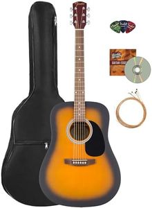 Fender FA Series Dreadnought Acoustic Guitar - 2-Color Sunburst Bundle with Gig Bag, Strings, Picks, and Austin Bazaar Instructional DVD