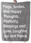 Bedsure Healing Blanket- After Surgery Blanket with Inspirational Words Get Well Gifts for Women Men Thinking of You Gifts Soft Fleece Hug Blanket Grey 50x60 Inch