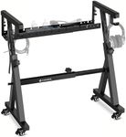 CAHAYA Keyboard Stand Piano Adjustable - Z Style Heavy Duty Digital Piano Stand Portable Folding Adjustable Piano Stand with Cable Management Tray and Wheels Fits 54-88 Key Electric Pianos