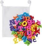 THE TWIDDLERS - 100 PCS Bath Foam Letters with Mesh Bag - Educational Play Toy