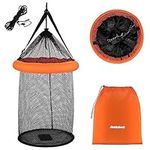 QualyQualy Floating Fish Basket, Fish Basket for Caught Fish, Foldable Fishing Holder Minnow Bucket Portable Collapsible Mesh Fishing Bait Storage Cage for Live Fish Live Well