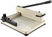 Flexzion Guillotine Paper Cutter 12 A4 Professional Industrial Heavy Duty Scrapbooking Metal Base Trimmer Machine 400 Sheet Capacity for Office Commercial Photocopy Printing Shop