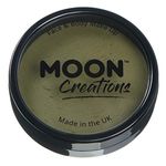 Moon Creations Pro Face & Body Makeup | Army Green | 36g | Professional Colour Paint Cake Pots for Face Painting | Face Paint For Kids, Adults, Fancy Dress, Festivals, Halloween