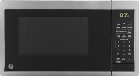 GE GCST09N1WSS Microwave Oven, 900-watt 7 Auto Cooking Settings, Kitchen Essentials for The Countertop, Dorm Room or Apartment, Child-Lock Technology 0.9 Cu. Ft, Stainless Steel