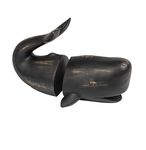 Creative Co-Op Whale Shaped Resin Bookends (Set of 2 Pieces) Distressed Black